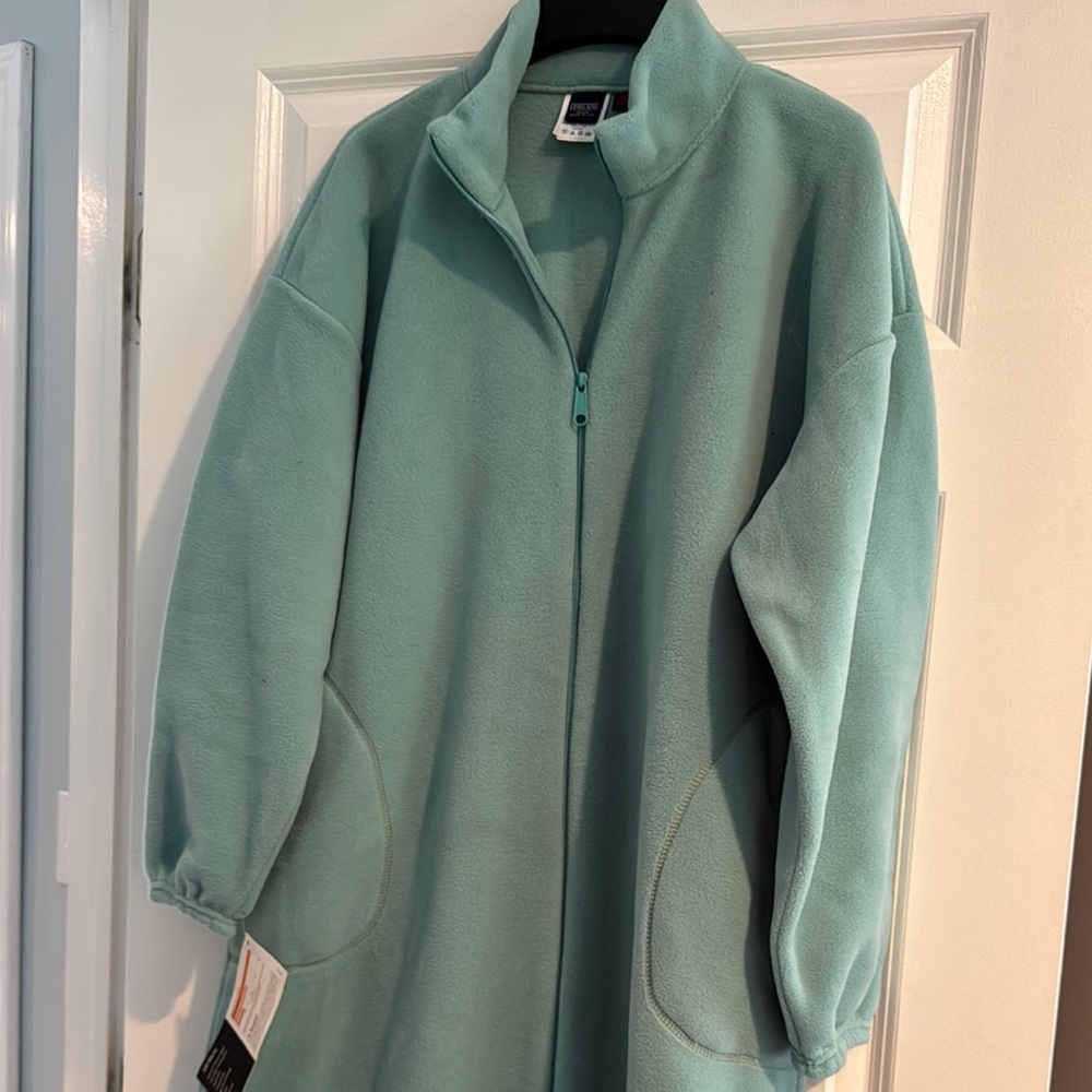 Lands’ End Women's Green Fleece Nightgown